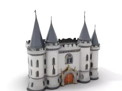 Medieval Castle Fortification model pack Low-poly 3D model