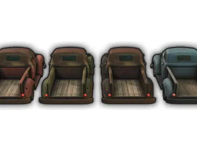 Old Truck Low-poly 3D model