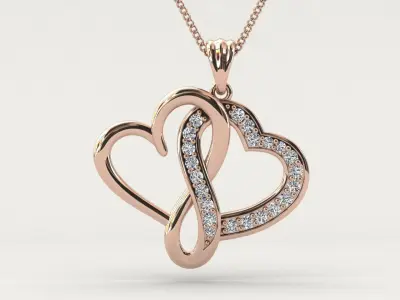 heart pendant infinity love diamond 3D print model