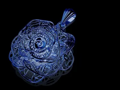 Direct Casting Flower Pendant 3D model Texture 3D print model