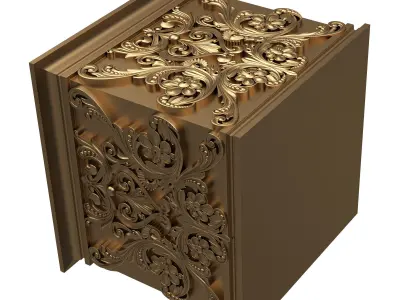 Carved Capital 0902 Low-poly 3D model