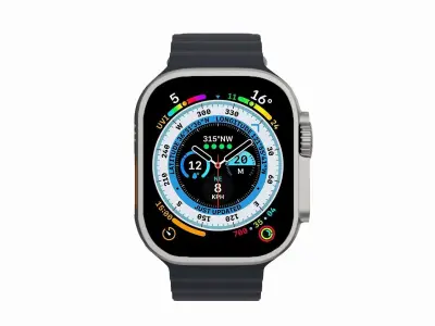 Apple Watch Ultra Ocean Band Midnight Color 3D Model Low-poly 3D model