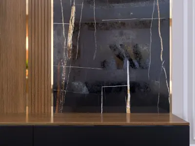 tv wall luxury 3D model