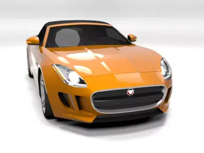 JAGUAR F-TYPE CABRIO CLOSE LOWPOLY Low-poly 3D model