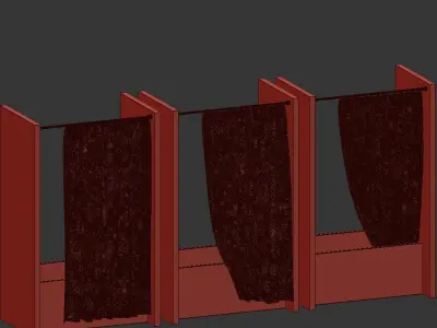 Bathroom Curtain 3 Set 3D model