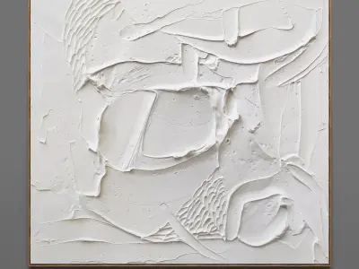 Plaster two square photo frames 04 Low-poly 3D model