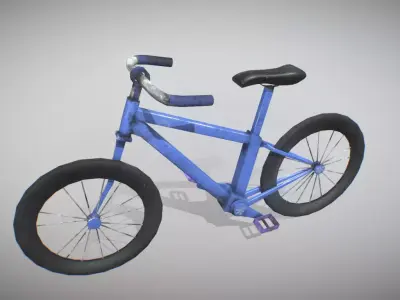 Old Bike 3d Model Lowpoly Low-poly 3D model