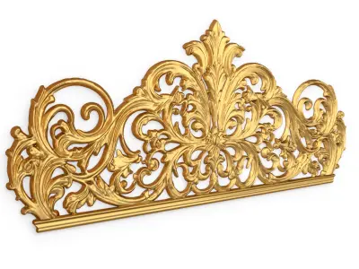 Classic Carved Bed 3D model 18 3D model