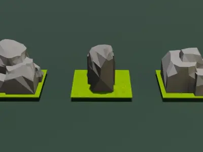 Medieval simple street set Free low-poly 3D model