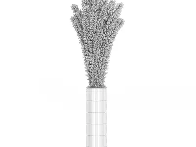 Violet Lupine in Glass Vase 3D model