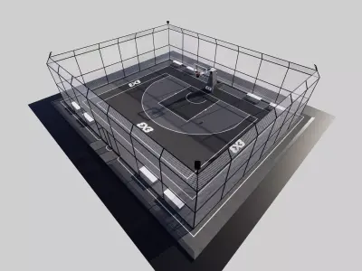 Basketball court STANDART 3X3 REVIT FAMILY 3D model