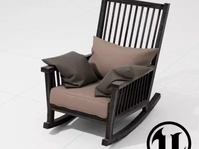 Gervasoni Gray Rocking Chair UE4 3D model