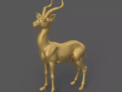 Elegant antelope Sculpture STL 3D Model for Home Decor 3D print model