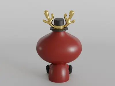 Cute Christmas Reindeer for Holiday Decor 3D print model