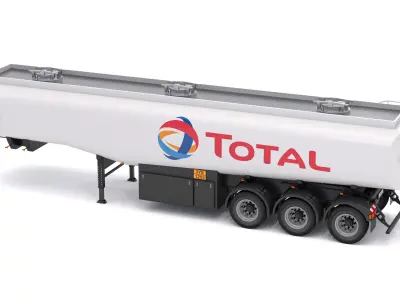 Total Fuel Semi Tank Trailer 3D model