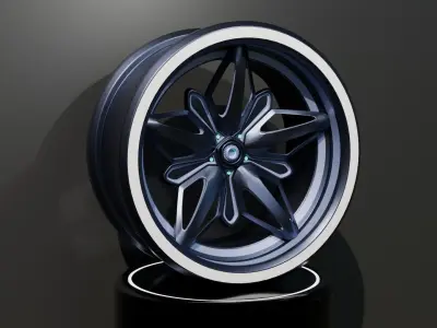 Sport car rim wheel - Star shape 3D model