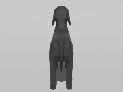 Low Poly Cartoon Dachshund Dog Low-poly 3D model
