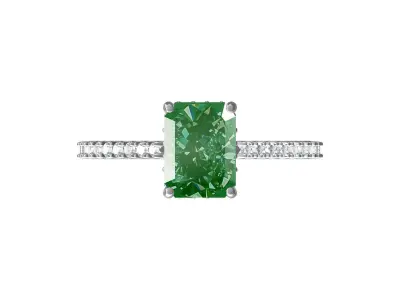 Emerald Cut Engagement Rings for Women Free 3D print model