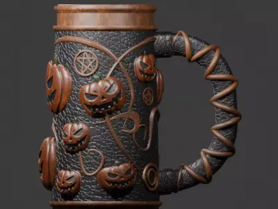 Halloween Can Holder Cup with Pumpkins 3D 3D print model