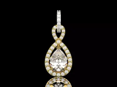 Yellow Gold stl 3dm Pendant Diamonds and Infinity Design jp0309 3D print model