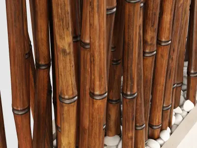 Bamboo low decor small pebble n4 3D model