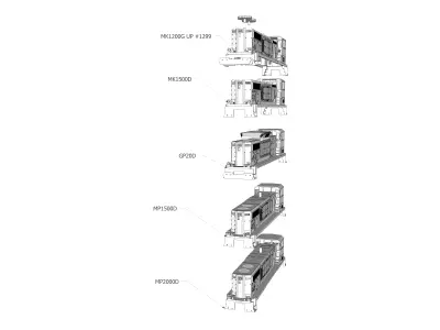 MK1500D MK1200G GP20D HO Locomotive Shells 3D print model