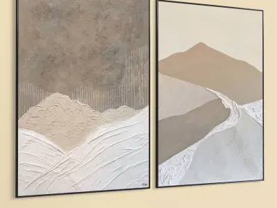 Plaster Two Photo Frame 360 Low-poly 3D model