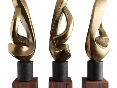 Absract Harp modern sculpture Low-poly 3D model