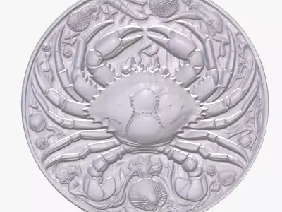 Crab 3 basrelief for 3D printing 3D print model