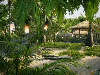 Tropical Island  pack Low-poly 3D model