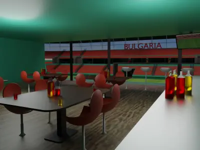 Bulgaria Football Stadium and Interiors Low-poly 3D model