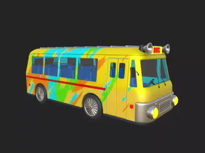 Bus cartoon 3D model by LisaDo