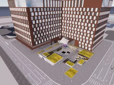 Urban Beacon Office Building Proposal - Azure Crystal Valley 3D model
