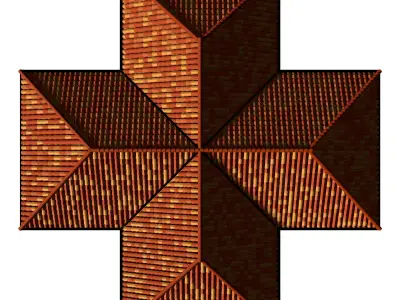 Roof set with clay tile 3D Model Pack