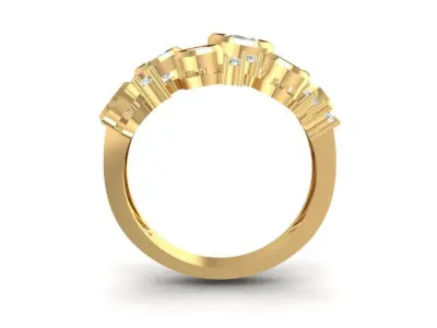 Luxury Cluster Diamond Gold Ring for Women 2339 3D print model