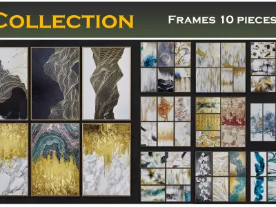 Frame Collection 10 pieces 3d model Low-poly 3D model