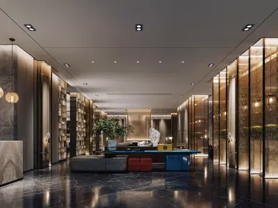 Hotel reception lobby 3D model