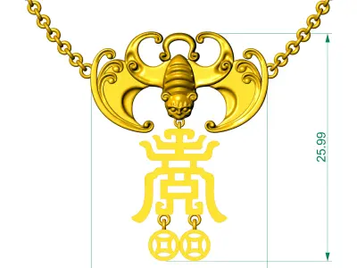 pendant bat 3D print model