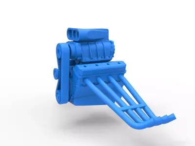 Engine of Vintage Funny Car Scale 1 to 25 3D print model