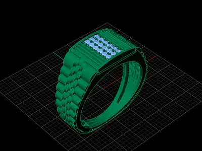 Print Ready STL 3DM  Gents Rings Diamond Men Ring  3D print model order