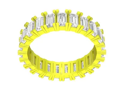 Luxury Baguette Cut Eternity Ring 3D Model for Fine Jewelry 4311 3D print model