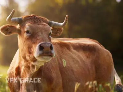 Cattle Cow Animated VFX Grace 3D model