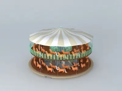 Merry-go-round carousel Free 3D model