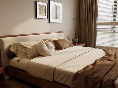 Modern Japandi Bedroom 3D model