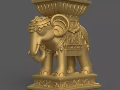 Elephant Table Pot planter candy container urn candle holder 3D print model