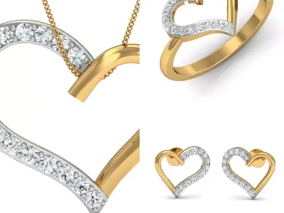 Diamond Locket Set 3D print model 5