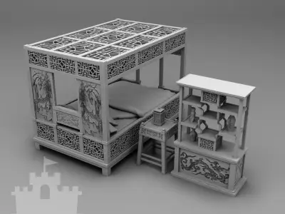 China interior 3 3D print model