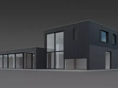 Contemporary Split-Level House 3D model