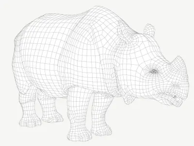 Indian Rhinoceros  Low-poly 3D model