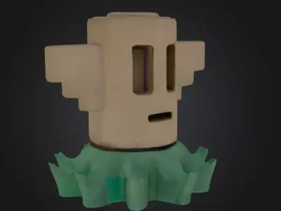 Wooden Garden Spirit Free low-poly 3D model